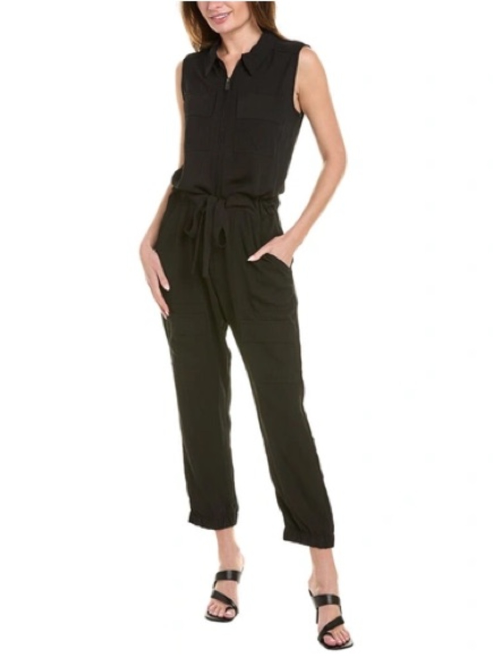 CAbi “Caper” Utility Jumpsuit with Tie Waist